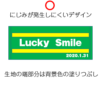 にじみが発生しにくいデザイン例